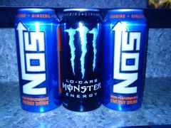 2x NOS und 1x Monster Energy